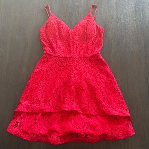 Speechless Red Floral Dress